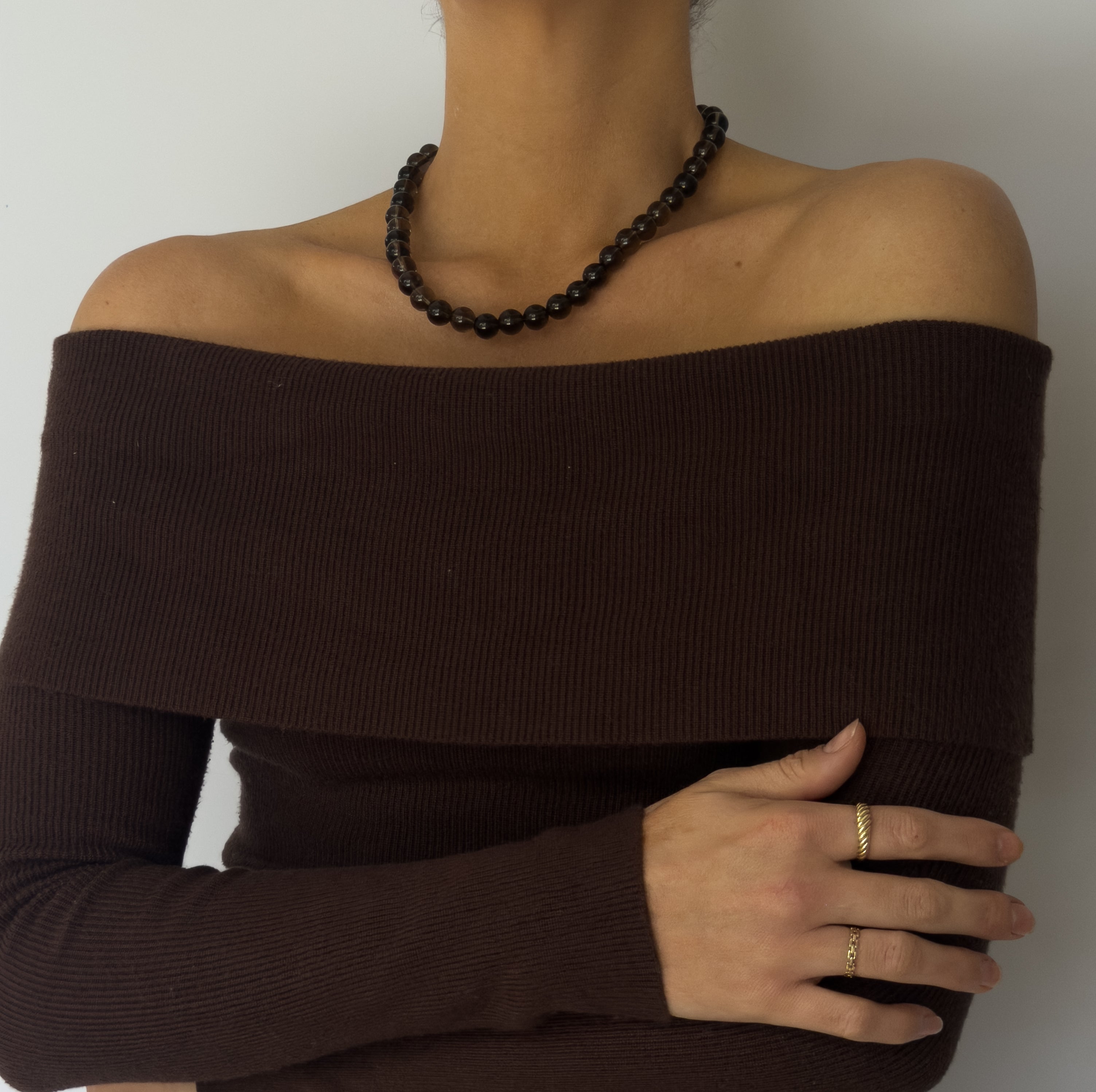Elara Necklace - Smokey Quartz