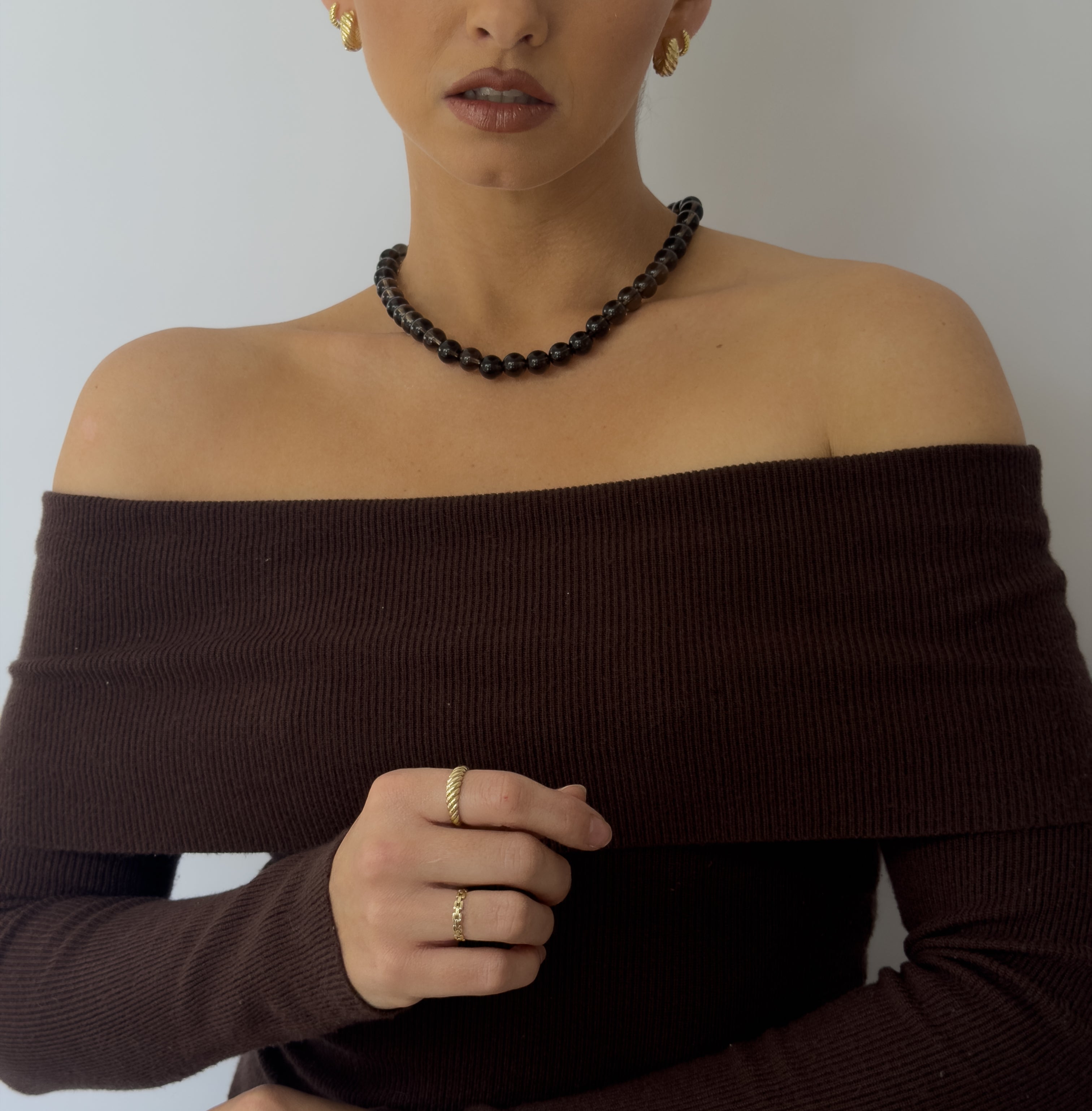 Elara Necklace - Smokey Quartz
